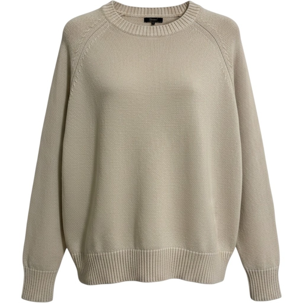 Quince Organic Cotton Boyfriend Crew Sweater Womens 1X Minimalist Quiet Luxury